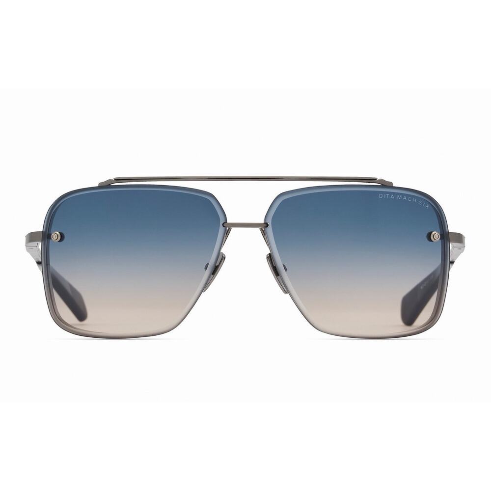 DITA MACH SIX 121-08 Antique Silver Titanium Blue Gradient Sunglasses AUTHENTIC - Picture 3 of 16
